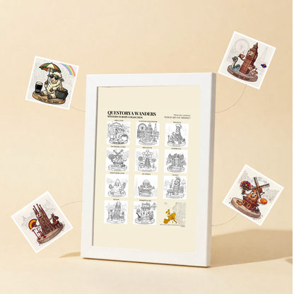 WORLD STAMPS BY QUESTORYA WANDERS — WESTERN EUROPE COLLECTION- Bright Theme