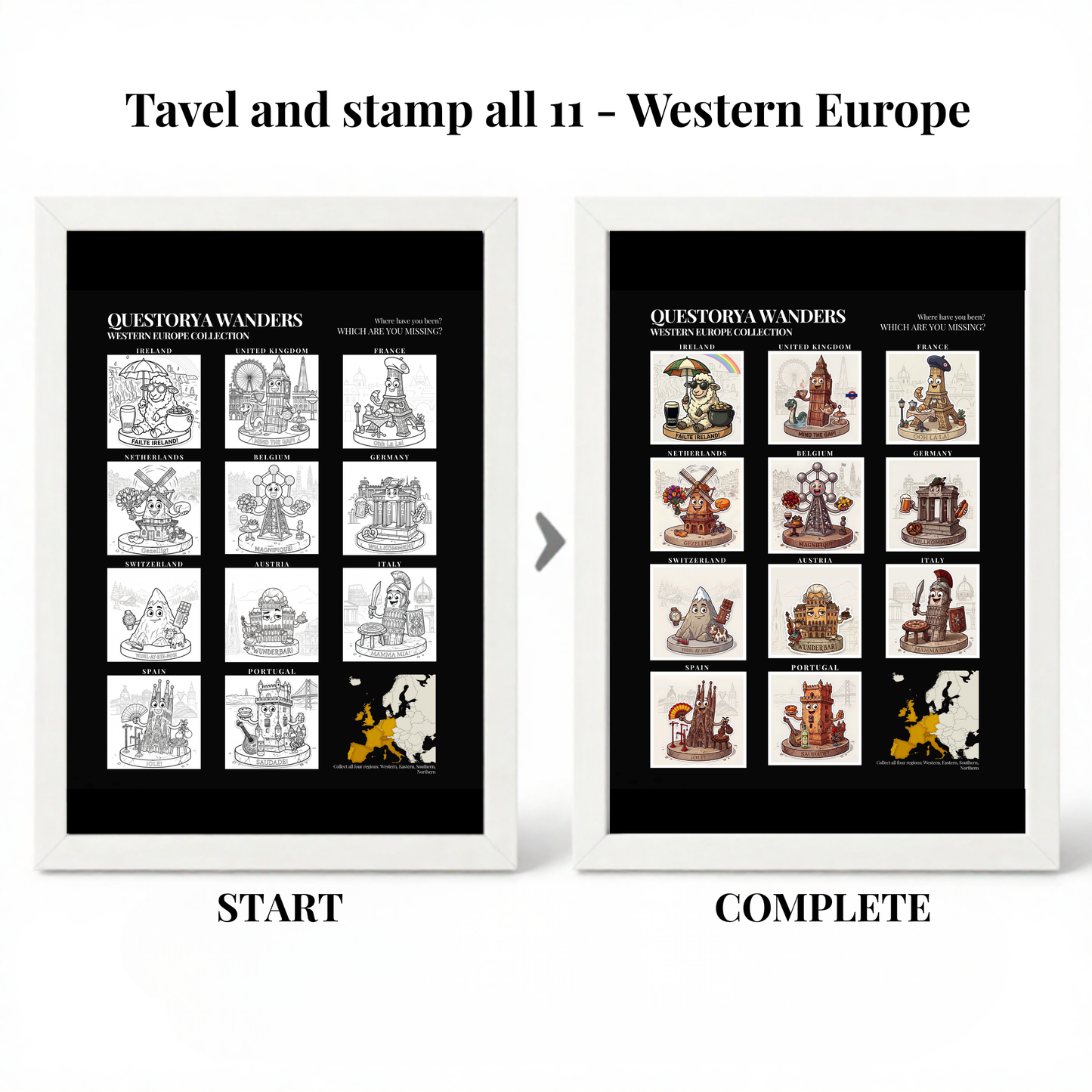 WORLD STAMPS BY QUESTORYA WANDERS — WESTERN EUROPE COLLECTION - Dark Theme